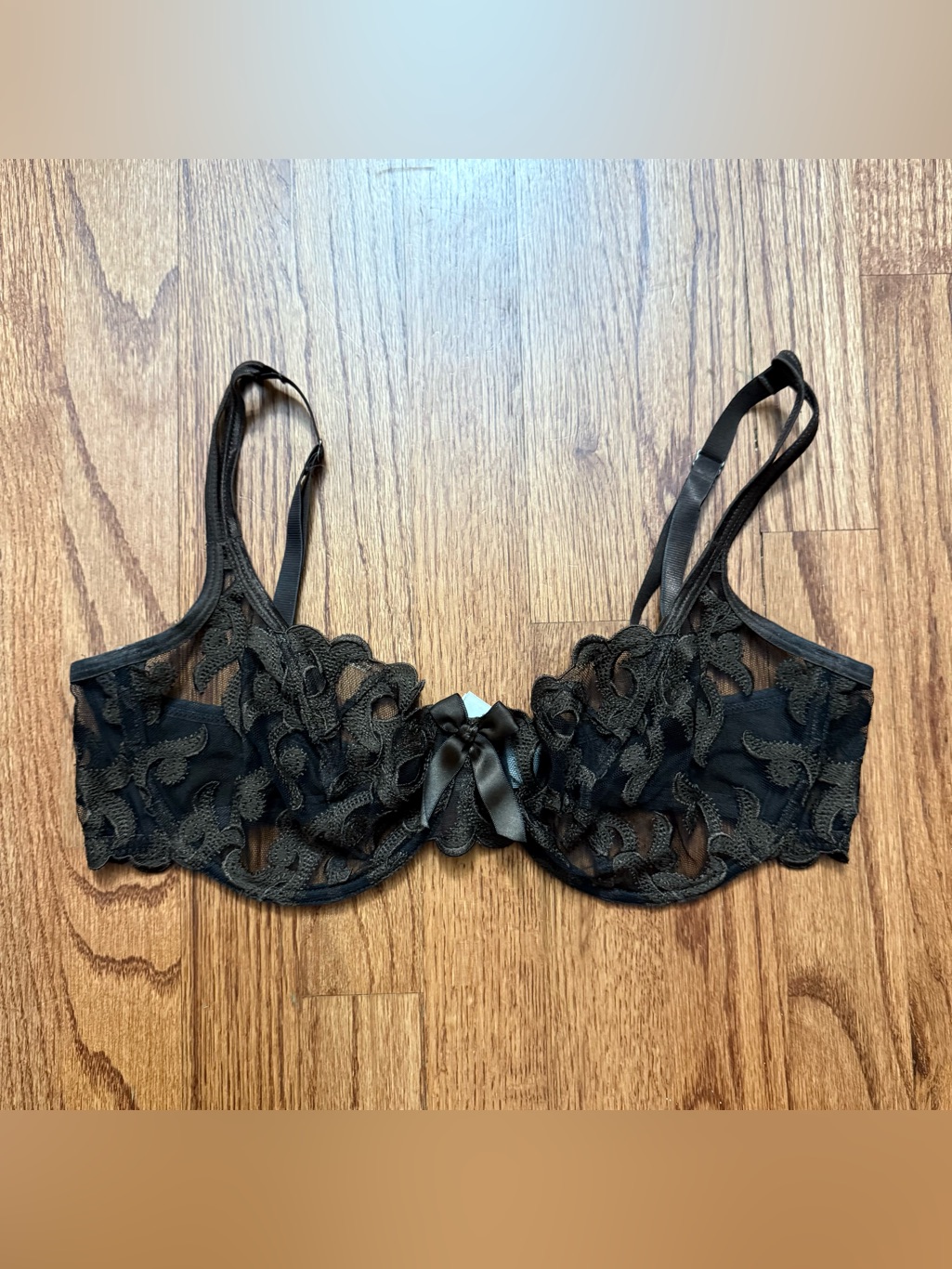 Elle Macphearson Chocolate Brown Embroidered Bra Size 34 Dd 34 E